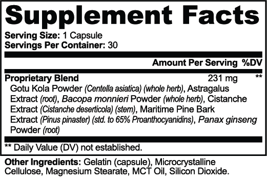 Gotu Kola & Bacopa Clarity Complex BLACKFOX HERBAL WELLNESS   blackfoxherbalwellness.com